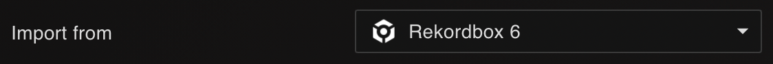 Selecting Rekordbox as the source in the Lexicon import dropdown