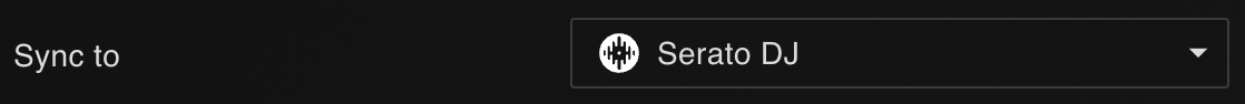 Selecting Serato as the sync target in Lexicon