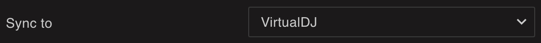 Selecting VirtualDJ as the sync target in Lexicon